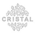 Decorative vector design. Crystal illustration.